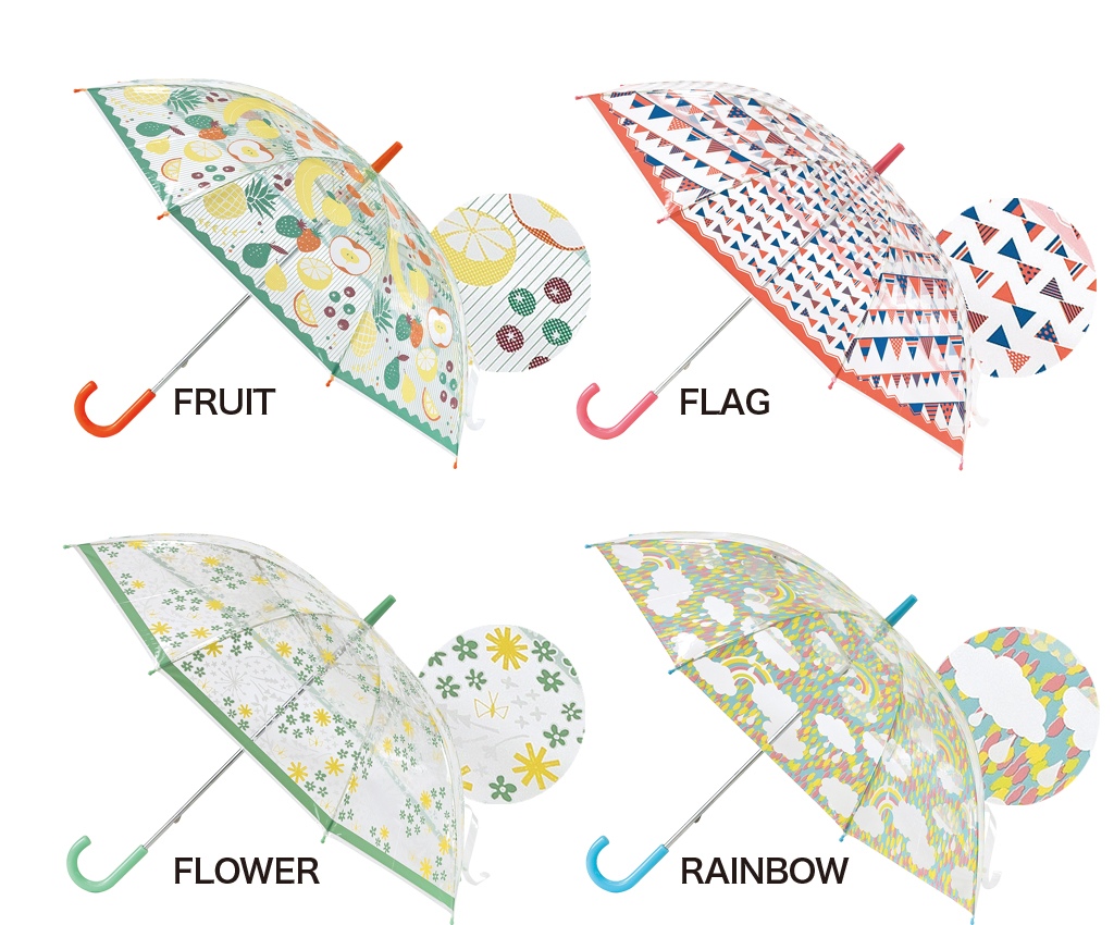 春の雨も楽しくなる デザインビニール傘 Gp