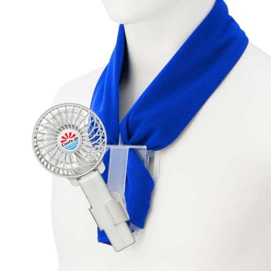 ミニ扇風機 濡れタオルで 6度 フェスに屋外作業に熱中症対策は重要ですよ Gp