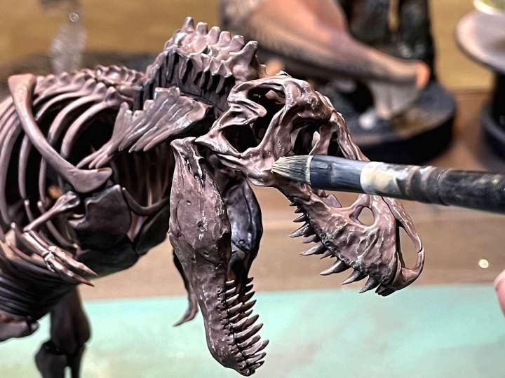 簡単フィニッシュ塗装で化石のリアルな質感を再現 達人のプラモ術 恐竜骨格模型 Gp